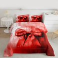 thumbnail image 2 of Manfei Vintage Red Bowknot Bedding Comforter Set, Oil Printing Artwork Twin Comforter Sets, Teens Girls Kids Reversible Bedding Set, Super Cozy Room Decor, 2pcs, 2 of 8