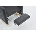 thumbnail image 6 of Rocking Chair, Modern Upholstered Ergonomic Lounge Chair with Adjustable Footrest and Solid Wood Base, Comfy Armchair Reading Chair with Side Pocket for Living Room Bedroom, Dark Gray, 6 of 7