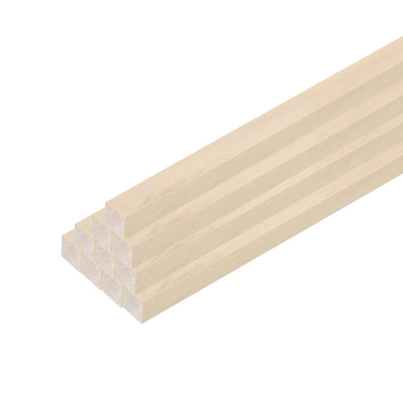 Uxcell 10pcs Wood sticks, 3/8"x 3/8" x 12" Rectangle Wooden Cube Wood Carving Wood Square Dowel Rods for DIY