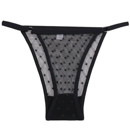 

Scyoekwg Thongs for Women Lace Thongs Panties Hollow Out Underpants Comfortable Briefs Solid Color Soft Cheeky Panties Lingerie Breathable Underpants Black XXL
