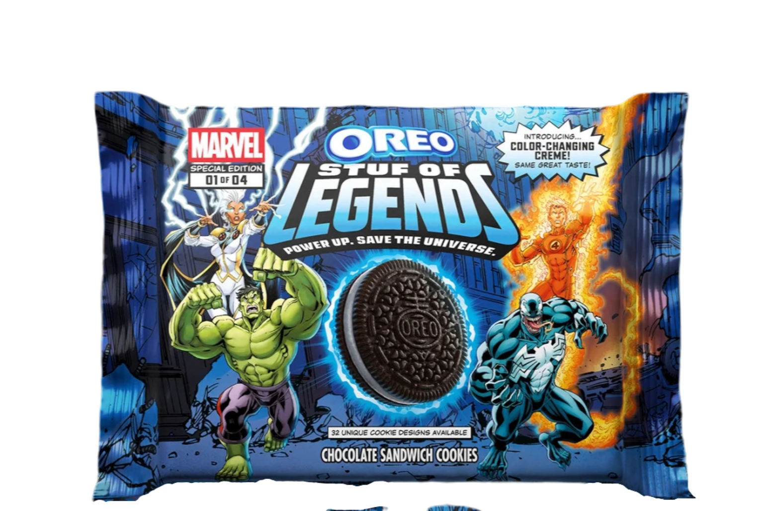 Oreo Marvel Stuf of Legends Special Edition Sandwich Cookies, Pack of THREE, 10.68oz Ea