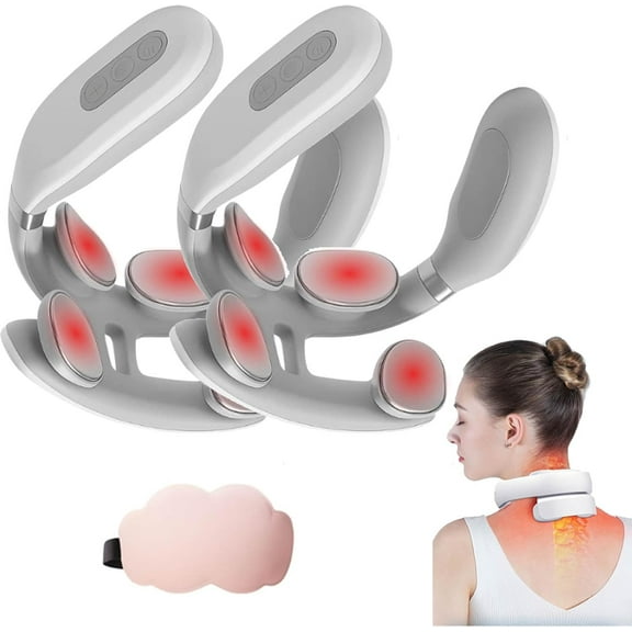 Vitality Magic Pro 2.0 Neck Massager , Professional for Pain Relief Deep Tissue & Vagus Nerve Stimulation,4 Heated Heads,6Massage Modes, 14 Intensity Levels for Cervical Relief & Posture Correction