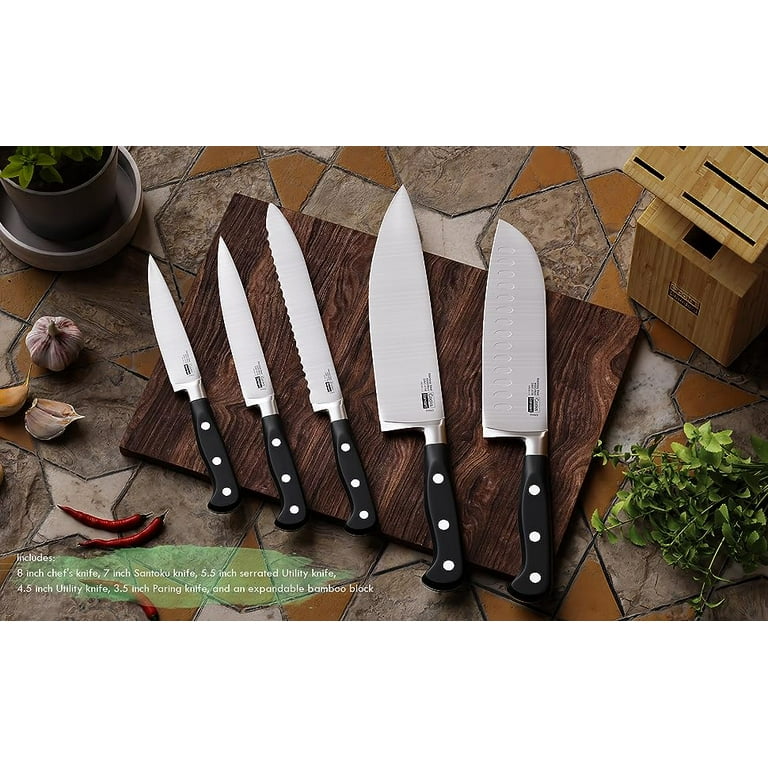 imarku 4.5-Inch Steak Knives Set of 6, German Carbon Stainless Serrated Edge