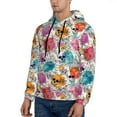thumbnail image 3 of Lsque Skulls and Roses Pattern Casual Men's Hoodie,Hooded Sweatshirt with Kangaroo Pocket,Pullover Hoodie-XX-Large, 3 of 7