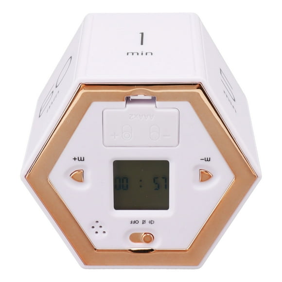 Pomodoro Timer, LCD Screen Productivity Timer Cube Magnetic Flip Timer with Mute Alarm Custom Countdown Function for Cooking Studying Working
