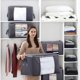 thumbnail image 5 of Bolsa organizadora de ropa de gran capacidad con asa reforzada, tela gruesa para edredones, mantas, ropa de cama, plegable con cremallera resistente, ventana transparente, paquete de 3,, 5 of 6
