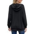 thumbnail image 3 of Jersey de baile sexy para mujer, sudadera con capucha con cremallera de un cuarto, Tops de punto sueltos lisos con bolsillos, 3 of 3