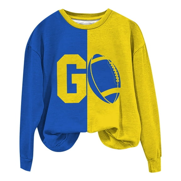 Gkeoshab Fall Sweaters for Women Women's Oversized Sweaters 2025 Fall Outfits Trendy Crewneck Knit Fashion Pullover Tops Blue L