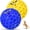 Blue+Yellow, variant on Indestructible Squeaky Dog Ball for Aggressive Chewers, Rubber Interactive Dog Toy for Teething, Relieving Anxiety. Chew Toy for Large, Medium Breeds, Outdoor & Indoor Ball.