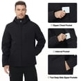 thumbnail image 6 of NEIKU Men's Winter Coat Hooded Work Jacket, Warm Quilted Cotton Lined Outdoor Heavy Duty Outerwear Coat Black XL, 6 of 9
