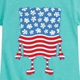 thumbnail image 3 of SpongeBob SquarePants -  Silhouette Stars Stripes - Toddler & Youth Girls Short Sleeve Graphic T-Shirt, 3 of 6