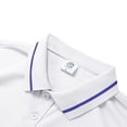 thumbnail image 6 of Mens Polo Shirts Short Sleeve Dual Tipped Collar T-Shirt Cotton Pique Buttons Classic Fit Casual Golf Shirts White XL, 6 of 9