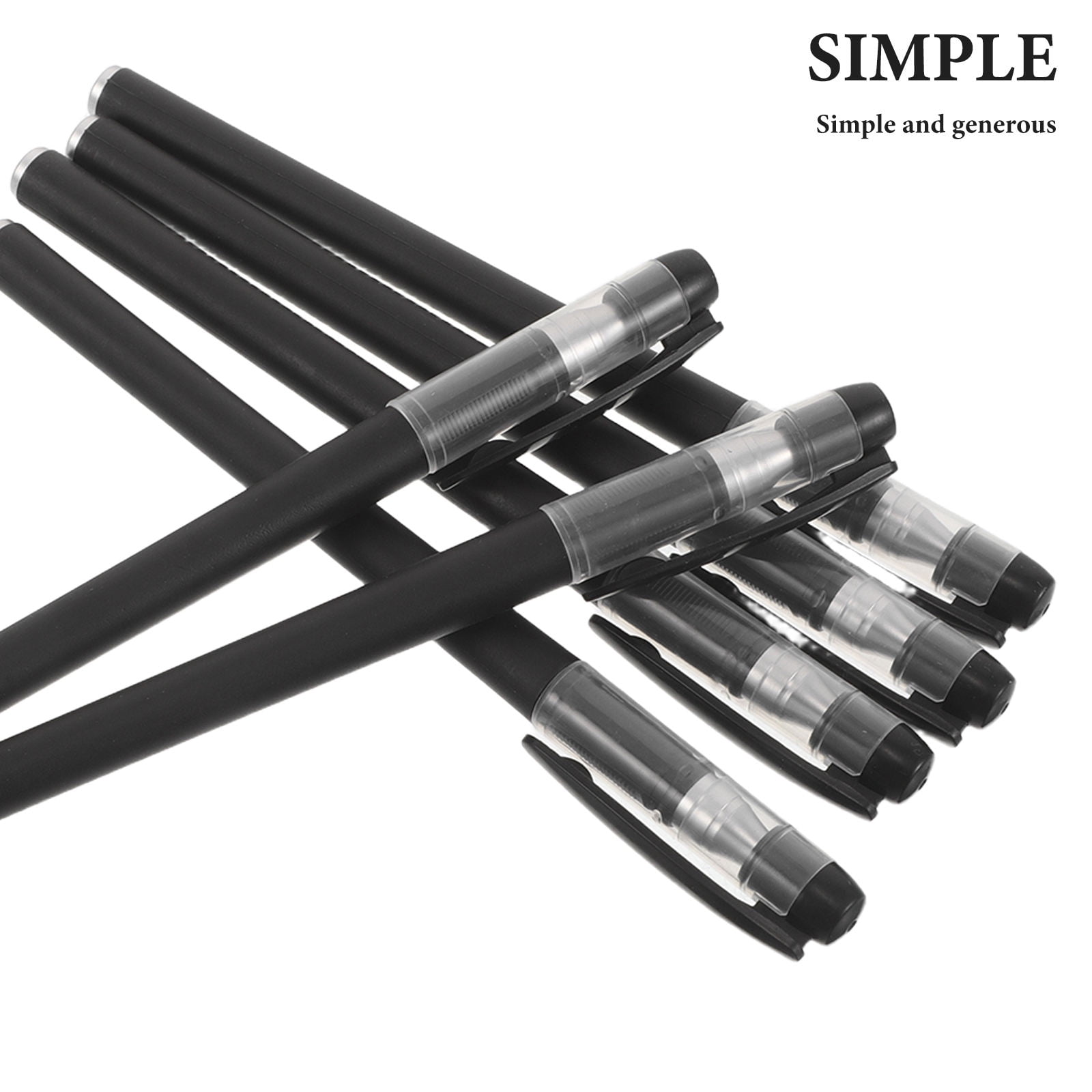 Luxshiny 100Pcs Refillable Empty Gel Pen Cases Black Plastic Pen Shells for Student Supplies