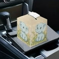 thumbnail image 7 of POLERO Waterproof Tissue Box Cover, Adorable Elephant Modern PU Leather Square Car Tissue Holder - Decorative Organizer for Bathroom Vanity Countertop, Night Stands, Office Desk & Car, 7 of 7