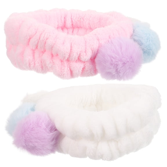 ETHZZLE 2Pcs Face Wash Headbands Elastic Comfortable Hair Bands for Spa Sports Yoga in Assorted Colors