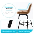 thumbnail image 6 of ClinQ 26 inch Swivel Counter Height Bar Stool Set of 3, Faux Leather Seat with Metal Legs and Back, Brown, 6 of 6