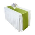 thumbnail image 4 of Xiao Hua 1 pieza de color sólido de seda color Ding bandera de mesa de color morado oscuro de alta densidad con borde de bloqueo mantel de boda decoración bandera de mesa simple 30 * 275 cm, 4 of 5