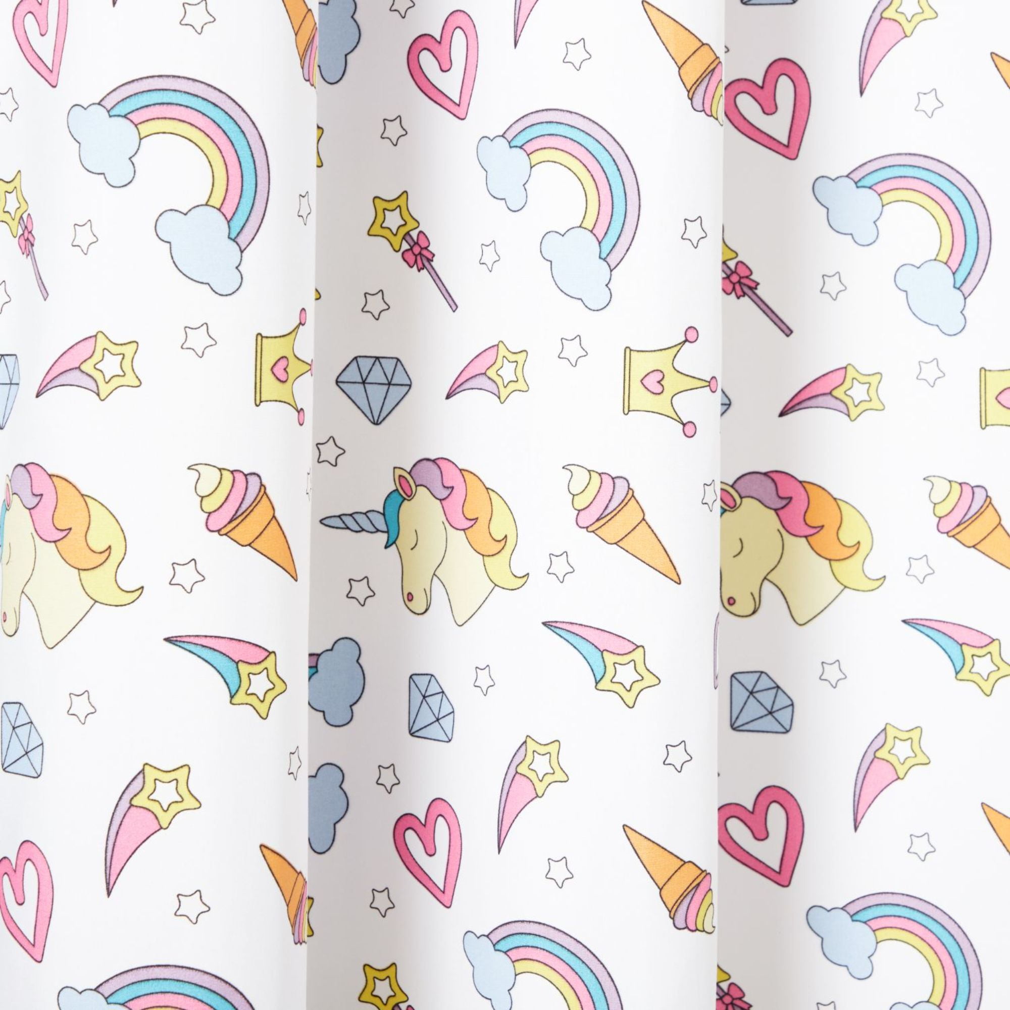 Estate View™ Kids' Room Darkening Grommet Top Unicorn Magic Glow in the Dark Curtain Panel Pair, 38"x96", White/Multi