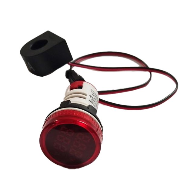 sweethay Medidor de voltaje de CA digital Reemplazo desmontable Color sólido Eléctrico 0-100A 50-500V Multímetro amperímetro de 22 mm Decoración del hogar Rojo