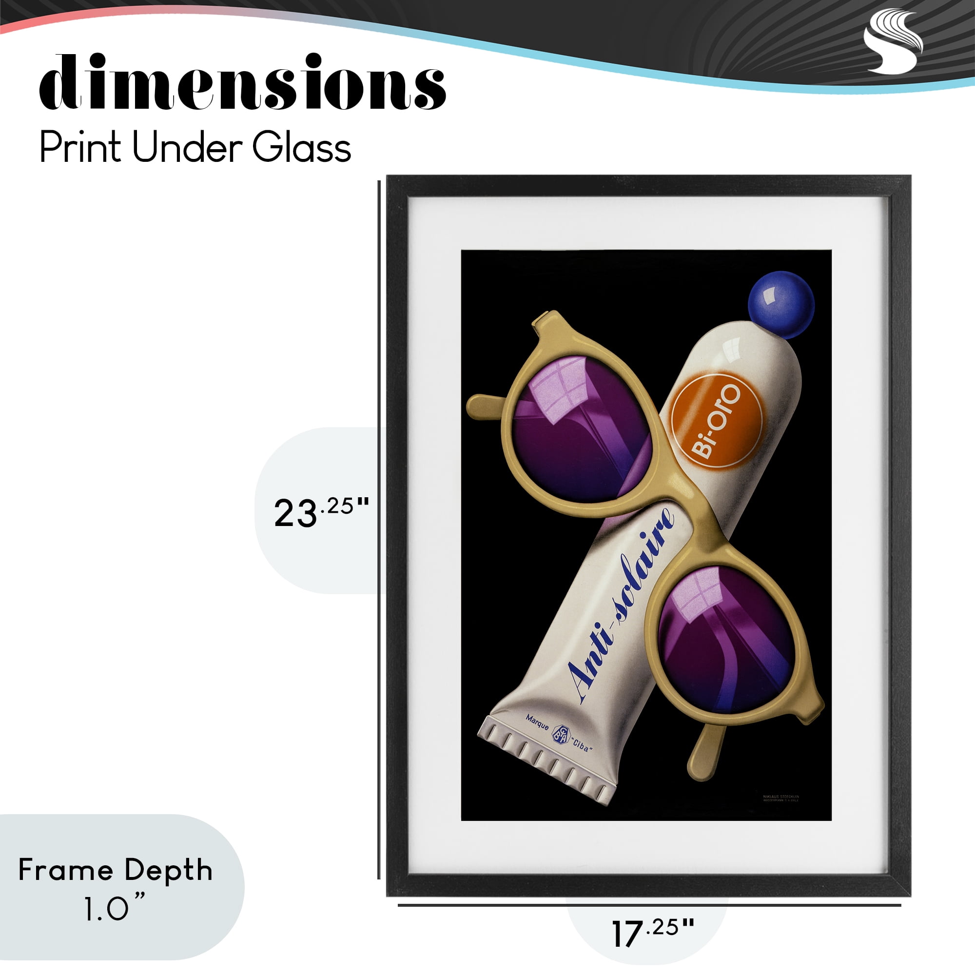 Stupell Industries Sunblock & Sunglasses Black Framed Print Under Glass, design by Print Collection