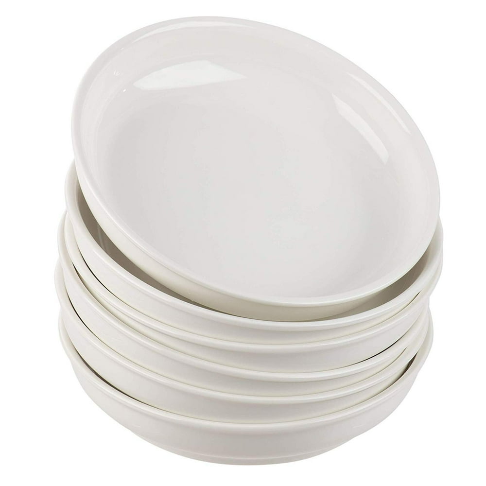 Set of 6 Plain White Oven Safe Ceramic Bowls (22 oz / 650ml), Porcelain