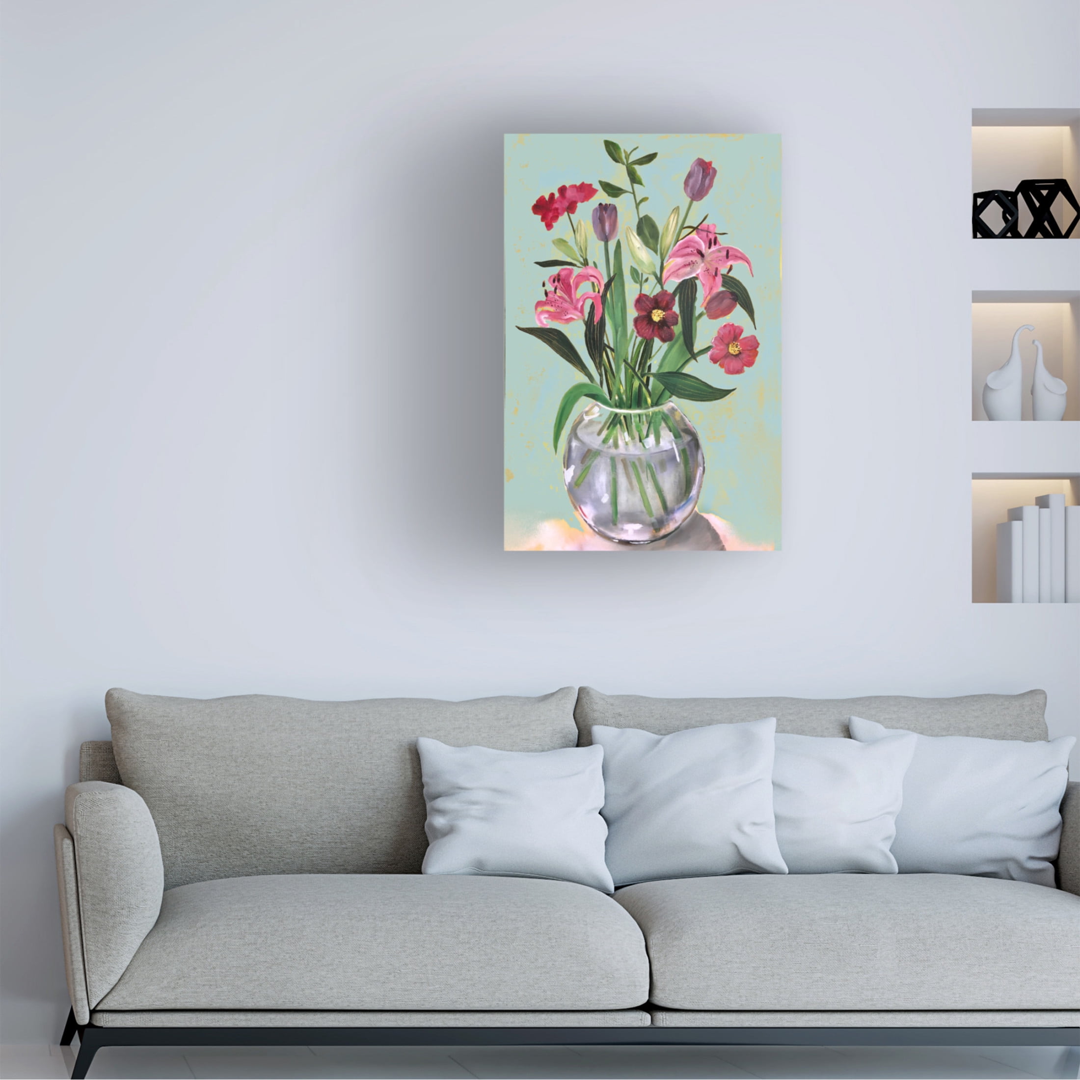 Sarah Thompson-Engels 'Lillies, 2022' Canvas Art - 30 x 47 Inches