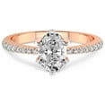 thumbnail image 3 of 4 Carat IGI Certified Oval Shape Lab Grown Diamond Engagement Ring | 14K Rose Gold |Mereia Secret Halo Diamond Ring | FG-VS1-VS2 Quality Friendly Diamonds, 3 of 4