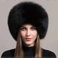thumbnail image 1 of 100% Natural Fox Fur Hat Women Cap Thick Fur Cap Winter Warm Hat Female Fashion For Women Hat With Earmuffs Hat, 1 of 5