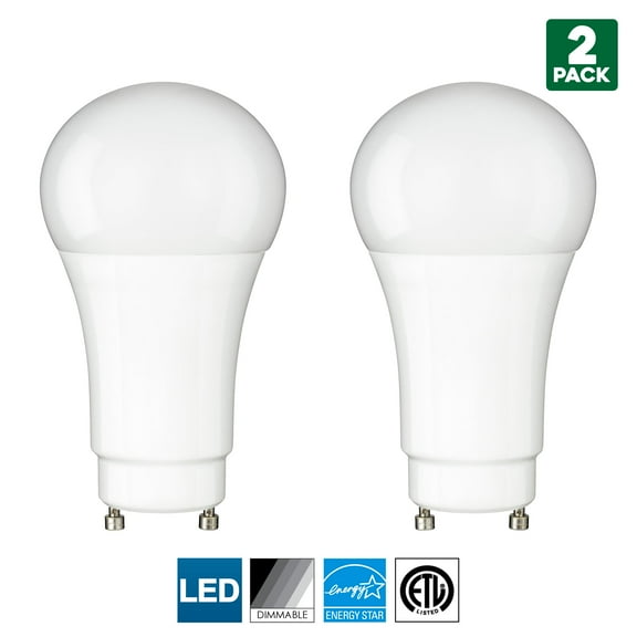 2 Pack Sunlite GU24 Base LED Bulb, Dimmable, 10 Watt (60 W Equivalent), CFL Replacement, 4000K Cool White, 800 Lumens, 15000 Hour Life Span