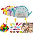 thumbnail image 4 of Sac de Plage en Maille pour Enfants, Sac de Collecte en Forme de Dinosaure avec Sangles de Transport Réglables, 4 of 5