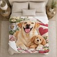 thumbnail image 5 of Golden Labrador Puppy Farmhouse Floral Hearts, Festive Pet Portrait Pattern, Warm Flannel Blanket for Ranch House and Living Room, Dog Lovers Just Because Gift, Pet Lover Home Decor, 5 of 9