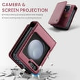 thumbnail image 2 of SaniMore for Samsung Galaxy Z Flip 7 Wallet Case, RFID Blocking PU Leather Credit Slots Flip Folio Protective Case, Double Magnetic Clasp Durable Shockproof Cover for Z Flip 7, Winered, 2 of 7
