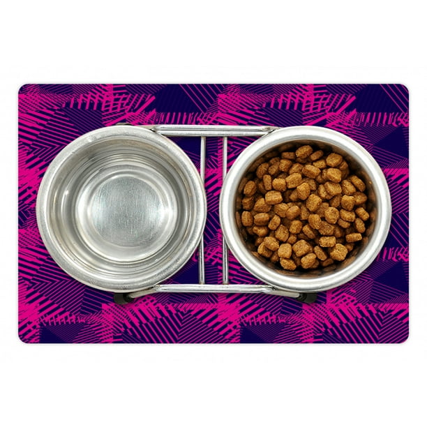 Magenta Pet Mat For Food And Water Trippy Zip Style Mix Pattern With Dark Color Effects Magenta Pet Mat For Food And Water Trippy Zip Style Mix Pattern With Dark Color Effects