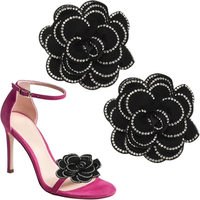Decorative Shoe Clips, Removable Bow Clip Flower Rhinestone Charms for Women Dress High Heels Accessories