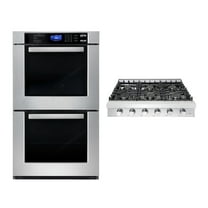 2 Piece Kitchen Package with 36" Slide-In Gas Cooktop & 30" Double Electric Wall Oven