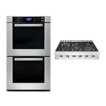 2 Piece Kitchen Package with 36" Slide-In Gas Cooktop & 30" Double Electric Wall Oven