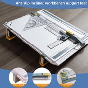 A3 Drafting Board Portable Drawing Table with Parallel Bar, Tabletop Drafting Table, Multifunctional Drawing Board with Angle Adjustable Measuring System, Inch
