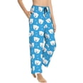 thumbnail image 2 of Uemuo Cute Polar Bear Pattern Women's Wide Leg Palazzo Lounge Pants with Pockets Light Weight Loose Comfy Casual Pajama Pants-Medium, 2 of 9