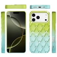 thumbnail image 4 of TJS for iPhone 17 Pro Max Phone Case, Floral Joy Glitter Shimmer Leather Feel Thick TPU Cover (Light Green/Teal), 4 of 5