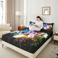 thumbnail image 4 of Homewish Abstract Gamer Full Size Sheets 4-Piece for Teens Boys Girls,Video Game Breathable Bed Sheets,Colorful Graffiti Splash Lightweight Sheet Sets,Breathable Home Decor, 4 of 7