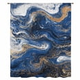 thumbnail image 2 of Blue Marble Sheer Curtains 45 Inches Long, Modern Minimalist Abstract Fluid Art Light Filering Curtains, Breathable Simi Curtain Privacy Drapes for Kitchen Bathroom Lightweight Small Window Treatment, 2 of 9