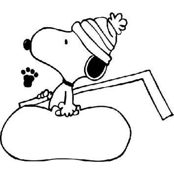 Snoopy Dog Winter Sport Peanuts Cartoon Character Decors Wall Sticker Art Design Decal for Girls Boys Kids Room Bedroom Nursery Kindergarten Home ...