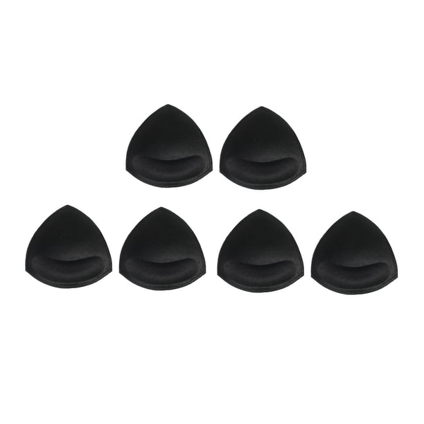 3 pares de insertos de sujetador triangulares, almohadillas, copas de sujetador, insertos extraíbles, transpirables, push up Negro