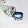 thumbnail image 6 of Adjustable size Wedding Ring Sets His And Hers Couples Women 925 Sterling Silver Blue Cz Man Tungsten Carbide Wedding Bands, 6 of 9