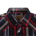 thumbnail image 3 of Camisa COEVALS CLUB para hombre, manga larga, estilo western, a cuadros, negro/rojo, talla M, 3 of 7