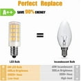 thumbnail image 3 of 2-Pack LED Makeup Mirror Bulb Replacement Mirror for Cosmetic Vanity Makeup Mirror with Single Double Sided Lighted Magnification,4W Equivalent to 40W Iandescent Bulb(Warm White 3000K), 3 of 6