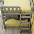 thumbnail image 5 of Max & Lily Solid Wood Twin over Twin Low Bunk Bed with Ladder on End For Kids, Grey, 5 of 13