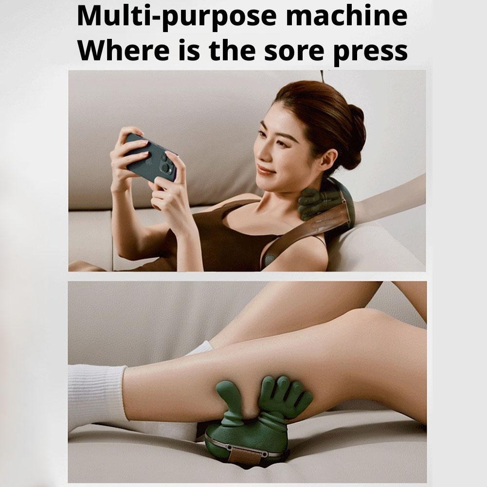 GUIREN Master Hand Shoulder and Neck Massager, Electric Cervical Massager with Hands, Multifunctional Cordless Neckmassager with Fingers, Professional Shiatsu Hand Green Gifts,1PC