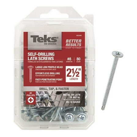 ITW Brands 151581 8 x 2.50 in. Mod Truss Head Drill Point Lath Screws - 80 Count