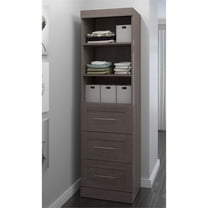 Bestar Pur 25W Closet Organizer with Drawers in Bark Gray - Engineered Wood